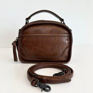 Frye Melissa Top Handle Crossbody Bag Tan Leather Casual Vibe